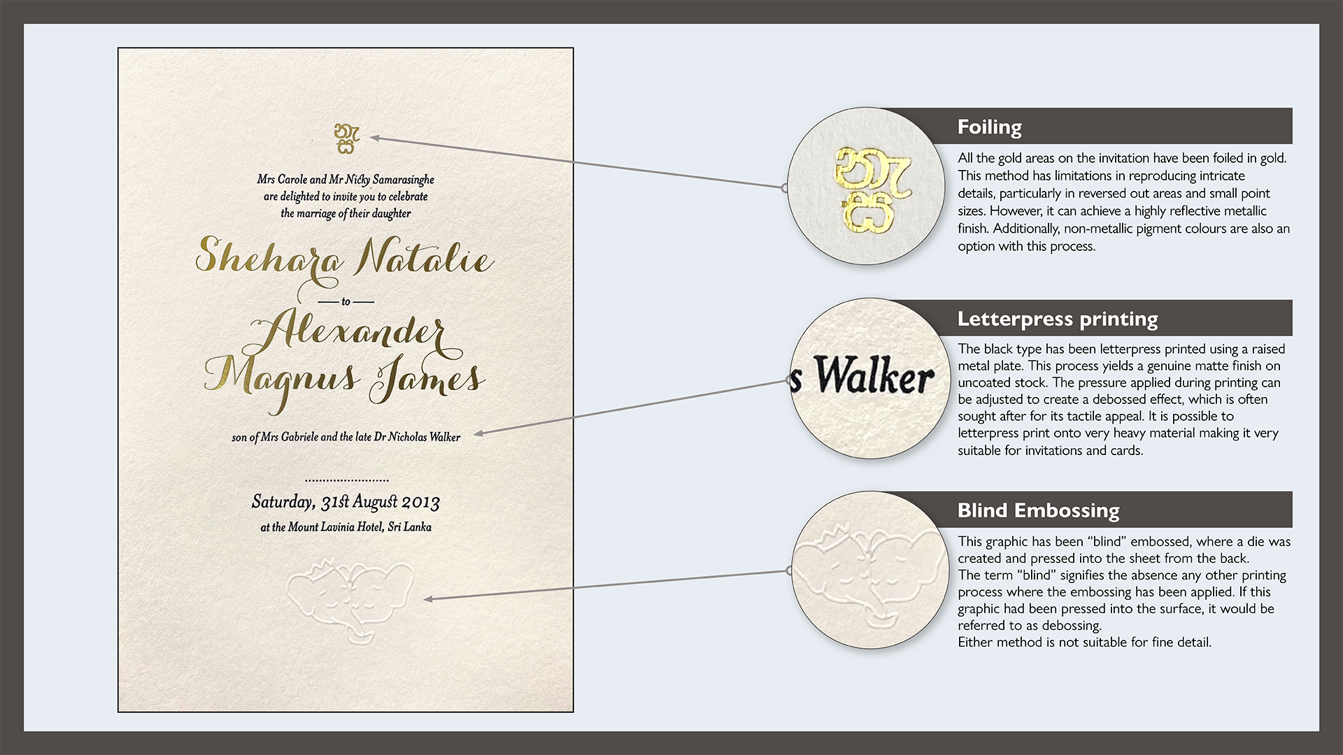 Gold Foiled Invitation Barnard & Westwood